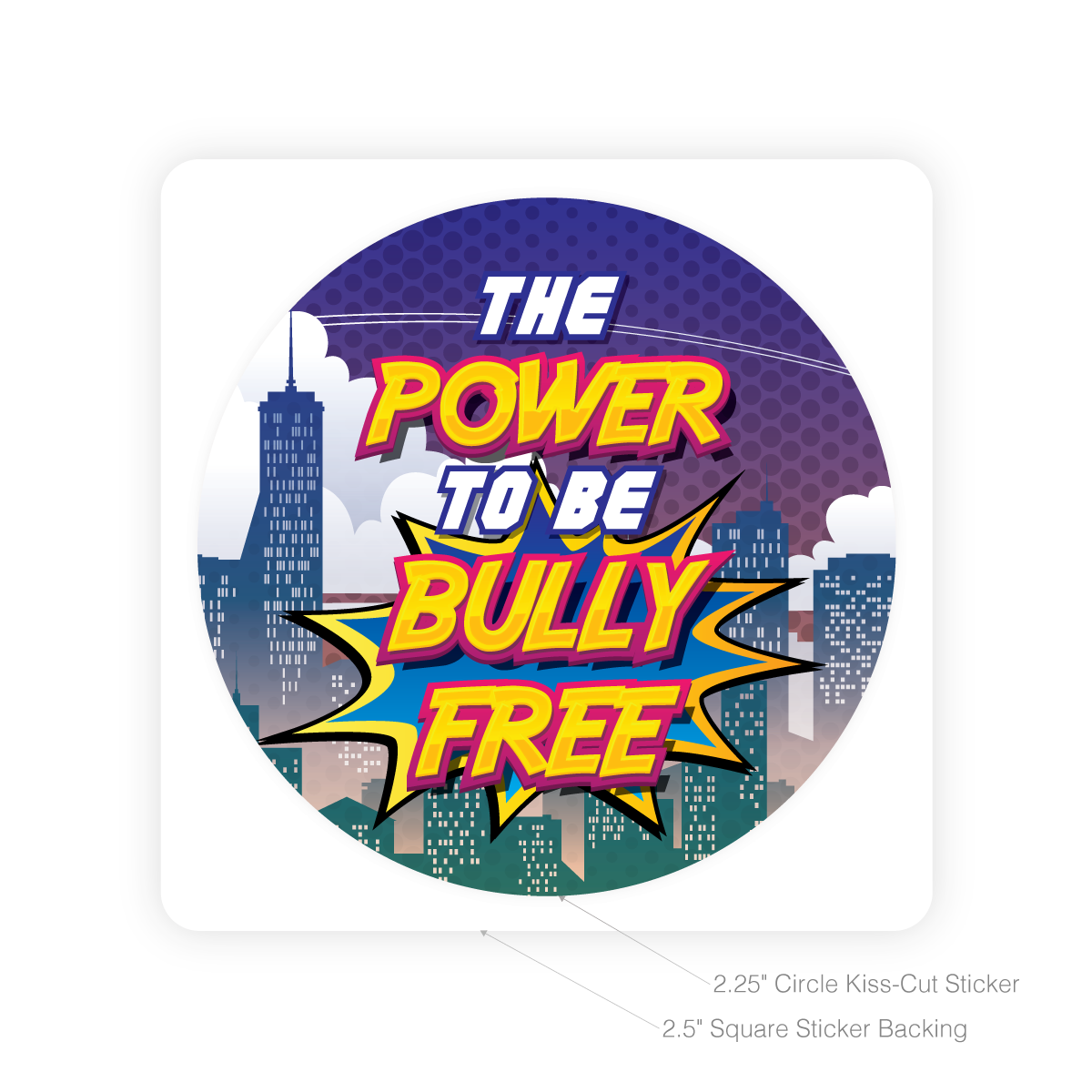 Round Sticker - The Power to be Bully Free