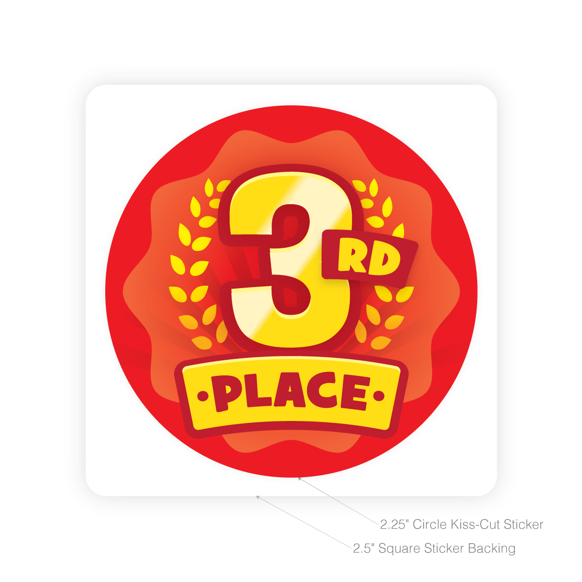Round Sticker - Third Place