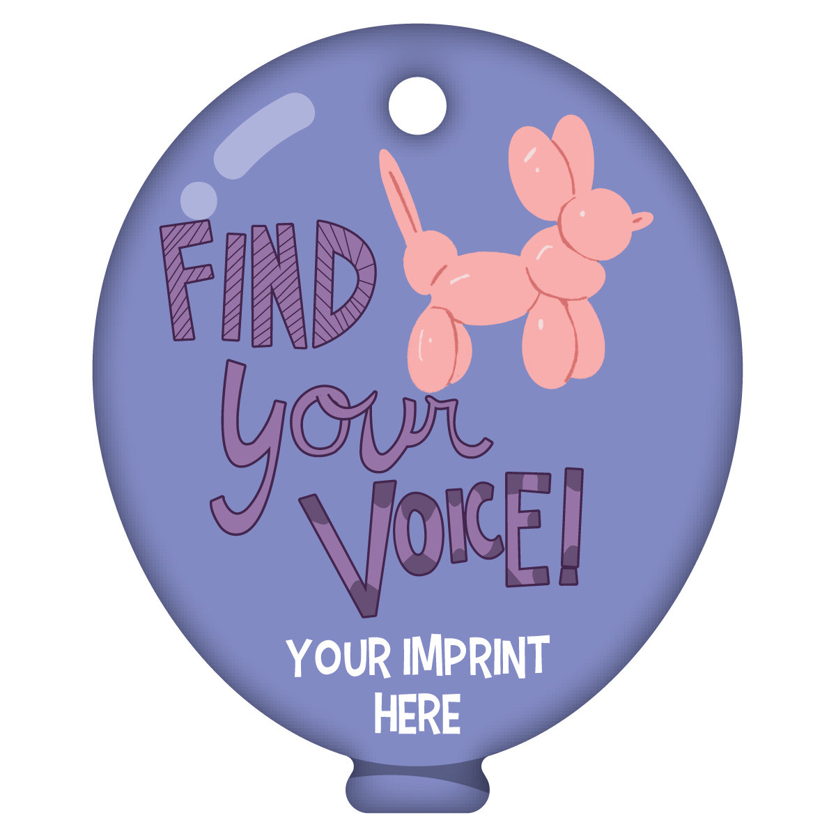 Custom Balloon Brag Tags - Find Your Voice (Balloon Animal)