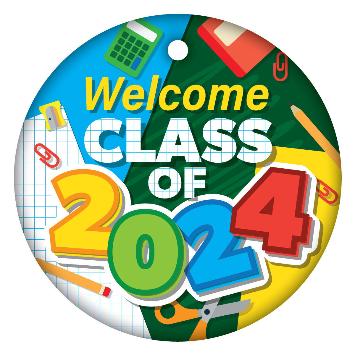 2 Circle Brag Tags - Welcome Class of 2024