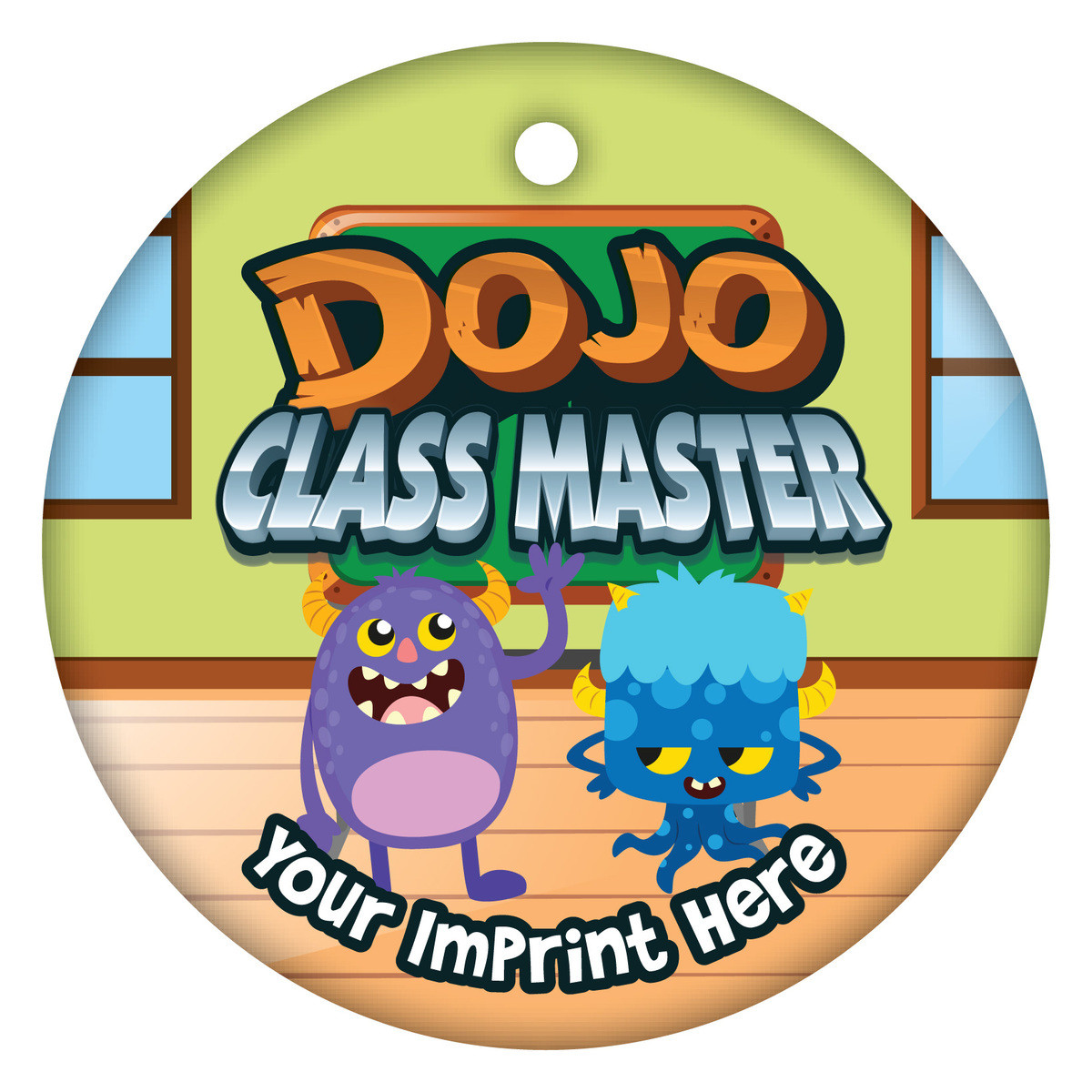 Custom 2" Circle Brag Tags - Dojo Class Master