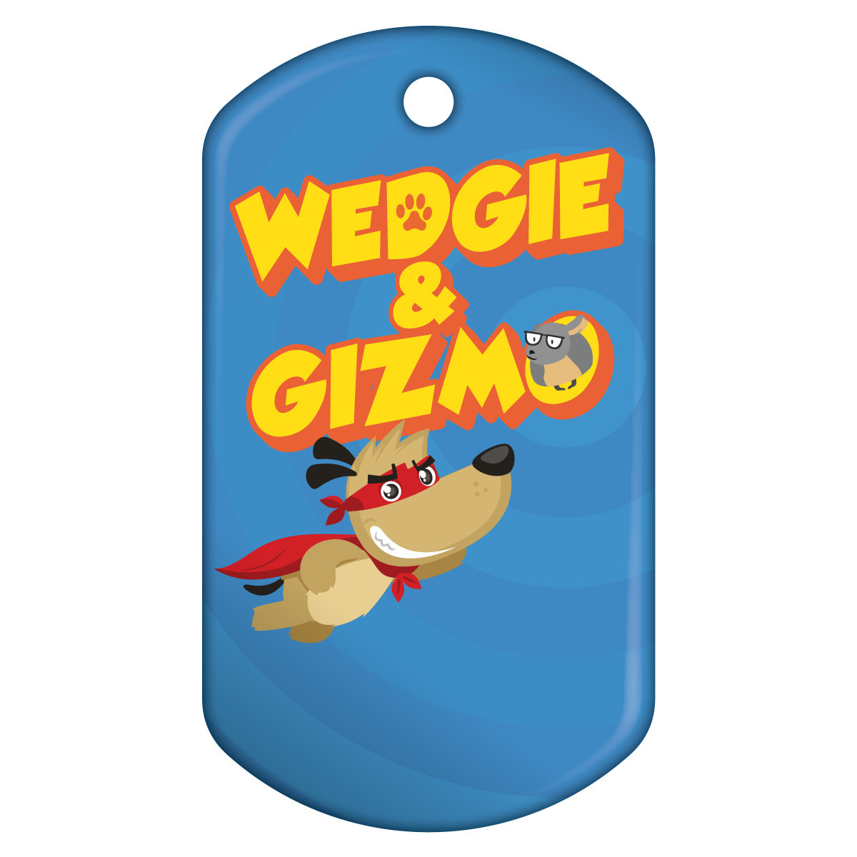 Book Cover Dog Brag Tag - Wedgie & Gizmo