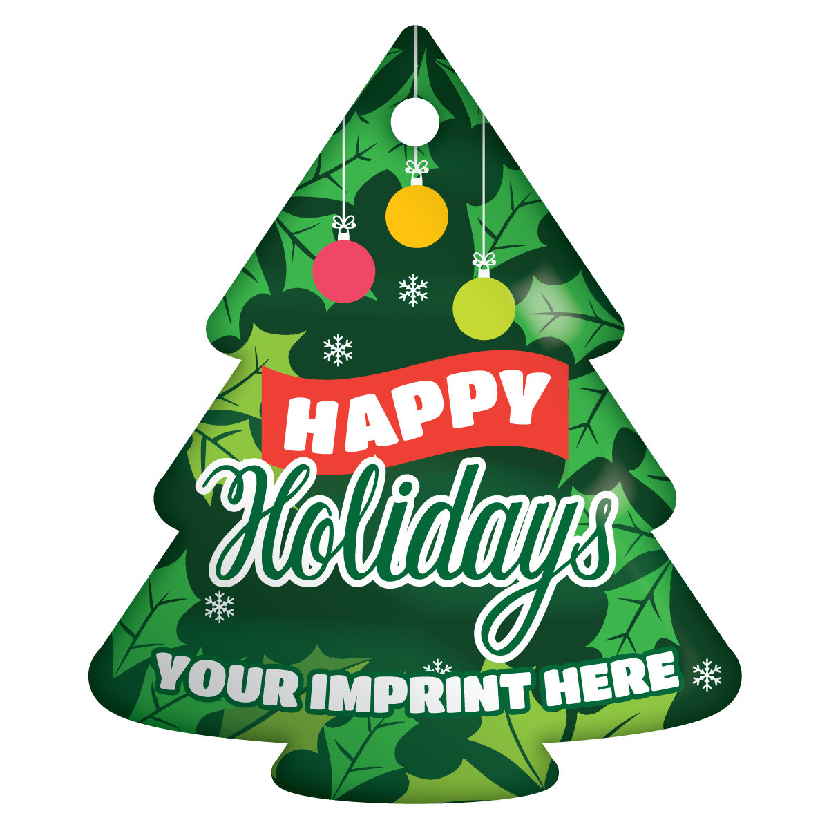 Custom Tree Brag Tags - Happy Holidays