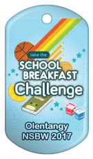 Custom Dog Brag Tag - Take the School Breakfast Challenge NSBW 2017