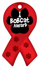 Custom Ribbon Brag Tag - Bobcat Award