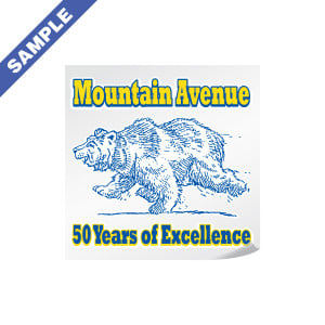 Custom Clear Two-Color Square 4x4 Window Clings - School 