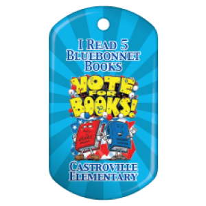 Custom Dog Brag Tag - I Read 5 Bluebonnet Books