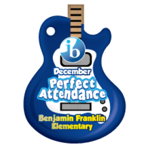 Custom Guitar Brag Tag - December Perfect Attendance