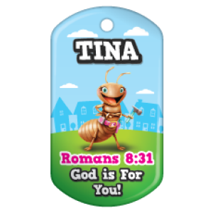 Custom Dog Brag Tag - Tina, Romans 8:31