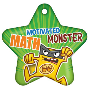 Custom Double Sided Star Brag Tag - Motivated Math Monster