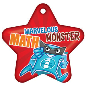 Custom Double Sided Star Brag Tag - Marvelous Math Monster