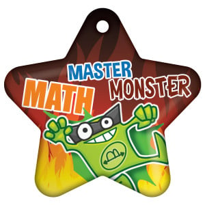 Custom Double Sided Star Brag Tag - Master Math Monster