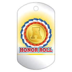 Dog Brag Tags - A Honor Roll, Gold Medal