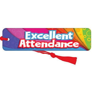 Bookmark with Red Tassel - Excellent Attendance