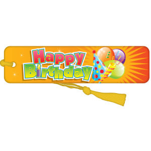 Bookmark with Gold Tassel - Happy Birthday