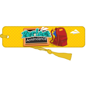 Bookmark with Gold Tassel - Perfect Attendance, Backpack