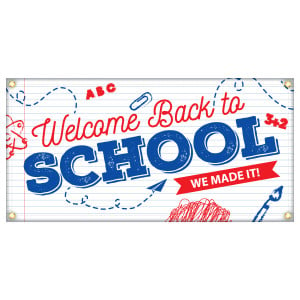 Hem & Grommet Digital (2' x 4') Banner - Welcome Back to School