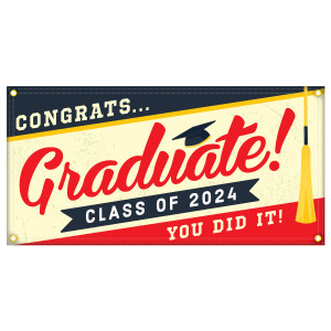 Hem & Grommet Digital (2' x 4') Banner - Congrats Graduate (Class of 2024)