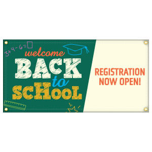 Hem & Grommet Digital (2' x 4') Banner - Welcome Back to School (Registration Open)