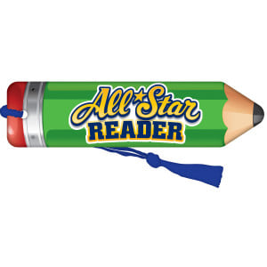 Pencil Bookmark with Blue Tassel - All Star Reader