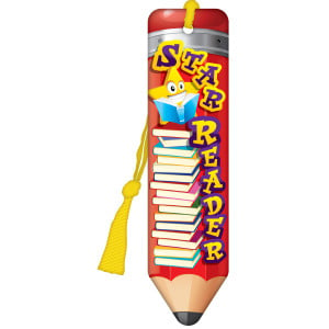 Pencil Bookmark with Yellow Tassel - Star Reader