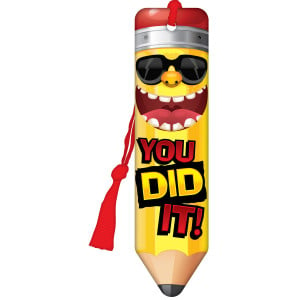 Pencil Bookmark with Red Tassel - You Did It!