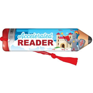 Pencil Bookmark with Red Tassel - Accelerated Reader (Castle)