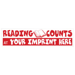 Custom One-Color Bumper Sticker Decal - Reading Counts