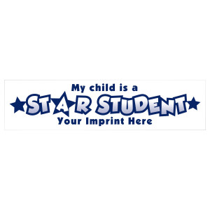 Custom One-Color Bumper Sticker Decal - Star Student