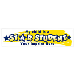 Custom Two-Color Bumper Sticker Decal - Star Student