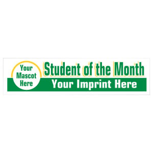 Custom Two-Color Bumper Sticker Decal - Student Of The Month, Mascot