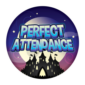Metal Button - Perfect Attendance (Castle)