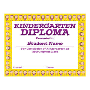 Custom 8.5" x 11" Certificate - Kindergarten Diploma