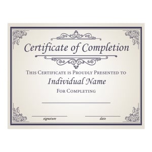 Custom 8.5" x 11" Certificate - Certificate of Completion