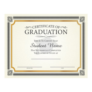 Custom 8.5" x 11" Certificate - Certificate of Graduation