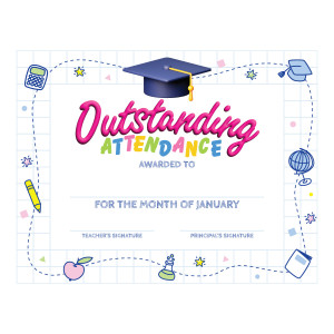 Custom 8.5" x 11" Certificate - Outstanding Attendance (January)
