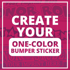 Custom One-Color Bumper Sticker Decal - School