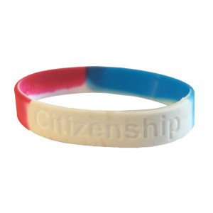 Closeout Debossed Silicone Wristbands - Citizenship