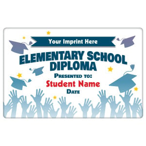 Custom Magnetic Plaque - Elementary School Diploma (Caps)