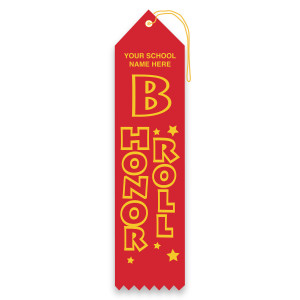 Imprinted Carded Ribbon - B Honor Roll
