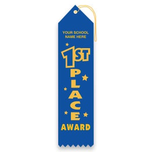 Imprinted Carded Ribbon - 1st Place Award