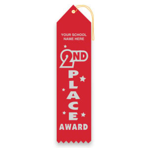 Imprinted Carded Ribbon - 2nd Place Award
