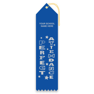 Imprinted Carded Ribbon - Perfect Attendance 2