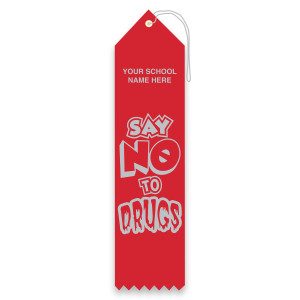 Imprinted Carded Ribbon - Say NO to Drugs
