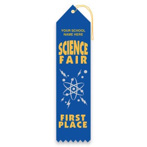 Imprinted Carded Ribbon - Science Fair, 1st Place