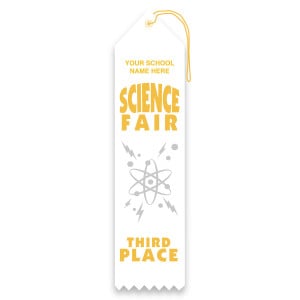 Imprinted Carded Ribbon - Science Fair, 3rd Place