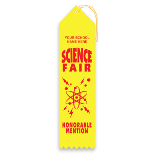 Imprinted Carded Ribbon - Science Fair, Honorable Mention