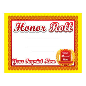 Custom 8.5" x 11" Certificate - Honor Roll