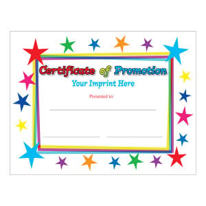 Custom 8.5" x 11" Certificate - Certificate of Promotion
