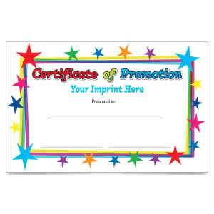 Custom 5.5" x 8.5" Certificate- Certificate of Promotion